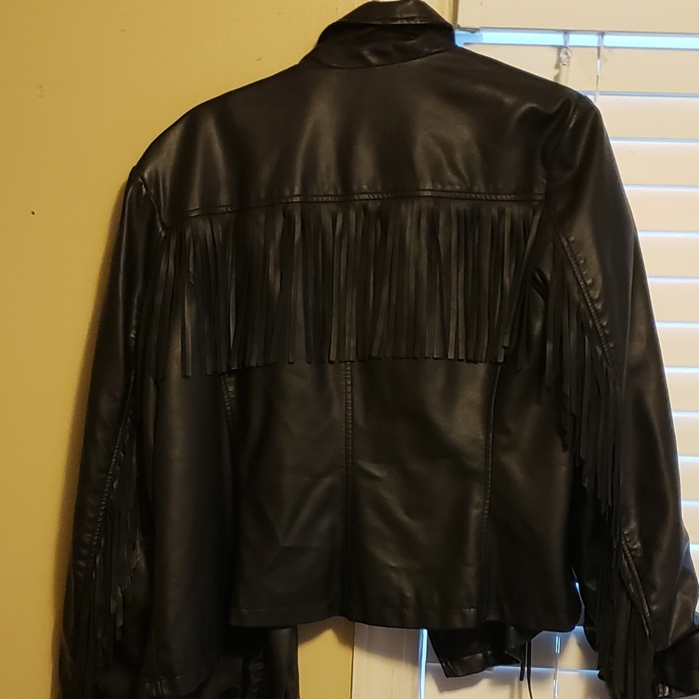 COPY - Leather imitation tassle jacket